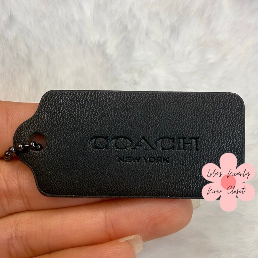 2" COACH Black Fob Bag Charm Hang tag Hangtag